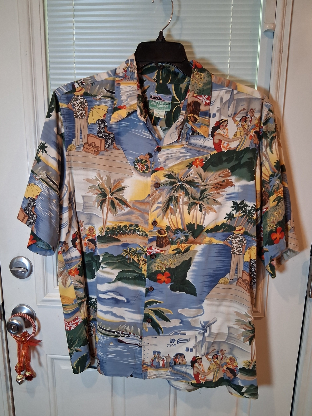 reyn spooner Blue Multi-Scene Tropical Aloha Button-Down Shirt